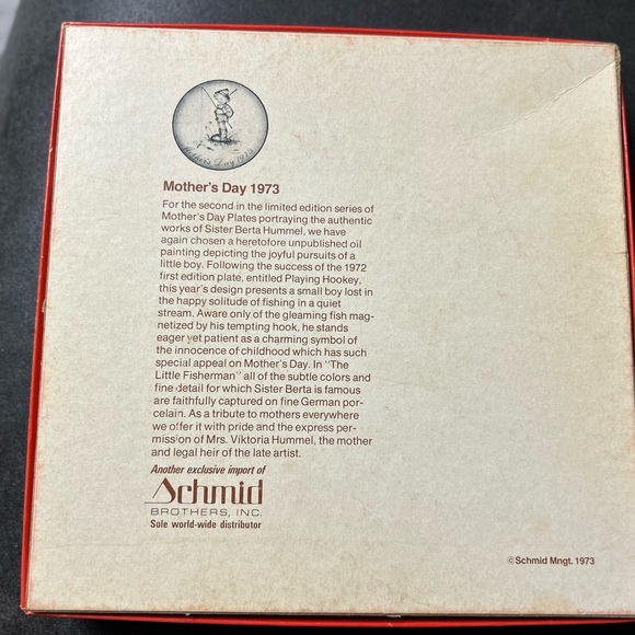 Vintage Sister Berta Hummel Mother's Day 1973 Limited Edition Ceramic Plate - Picture 4 of 5